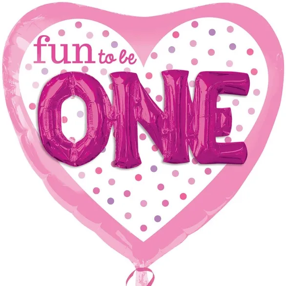Fun to be One Heart 3D Supershape Balloon delivered inflated in UK