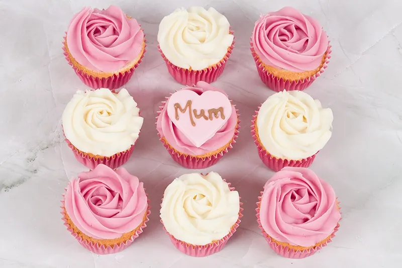 Lot De 36 Décorations De Cupcakes « Happy Mother's Day » En Forme De Cœur Pailleté Pour Fête Des Mères Et D'anniversaire - Doré
