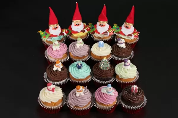 Santa and Snowmen Cupcakes Gift Boxed