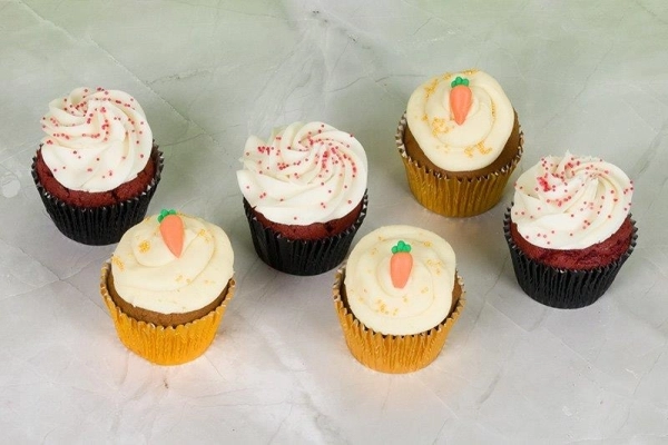 Carrot Cake and Red Velvet Cupcake Selection