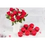 12 red roses and vanilla cupcakes
