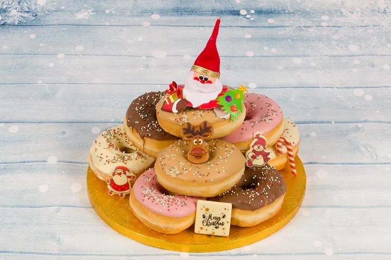 Santas Christmas Donut Stack