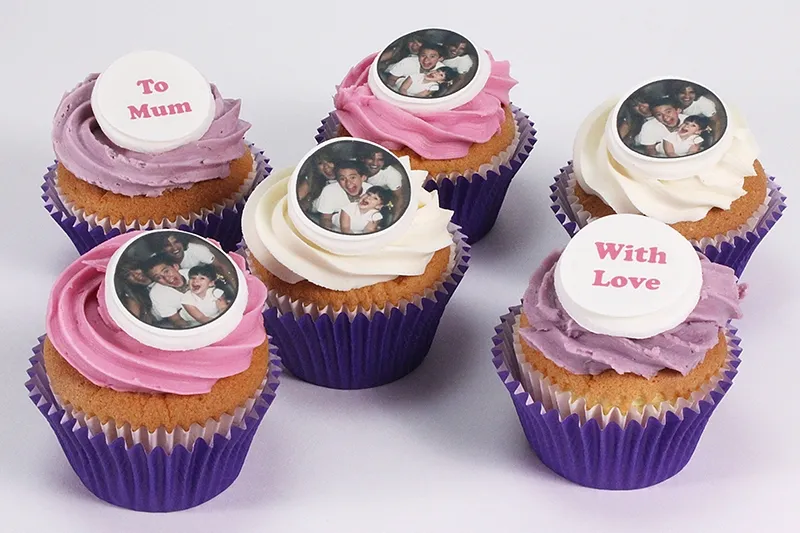 Mothers Day Photo and Logo Cupcakes - Box of 6