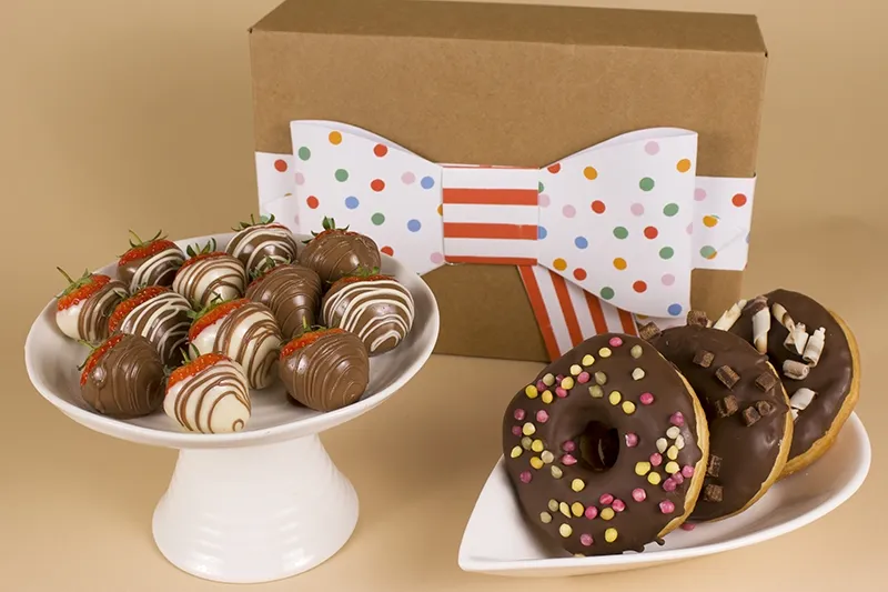 Assorted Doughnuts and Swirled Strawberries
