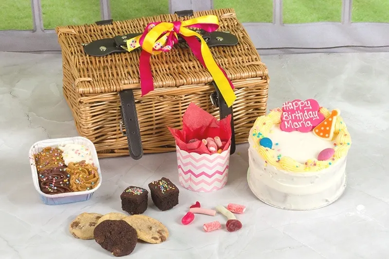 Birthday Cheer Wicker Gift Basket